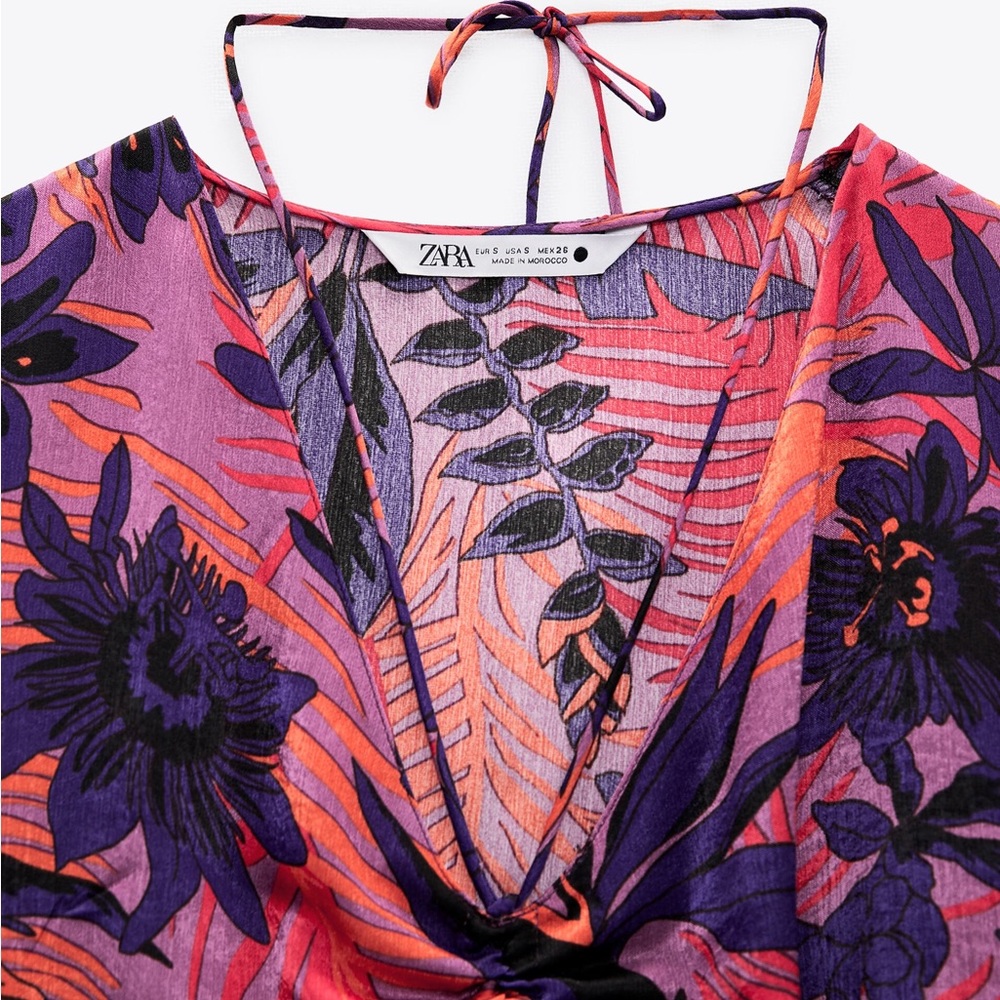 ZARA FLORAL DRESS SIZE S - Picture 4 of 10